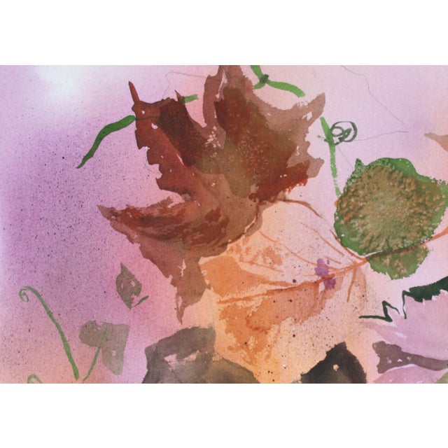 1980s Botanical Study Autumn Grape Leaves #2 by Les Anderson For Sale - Image 5 of 8