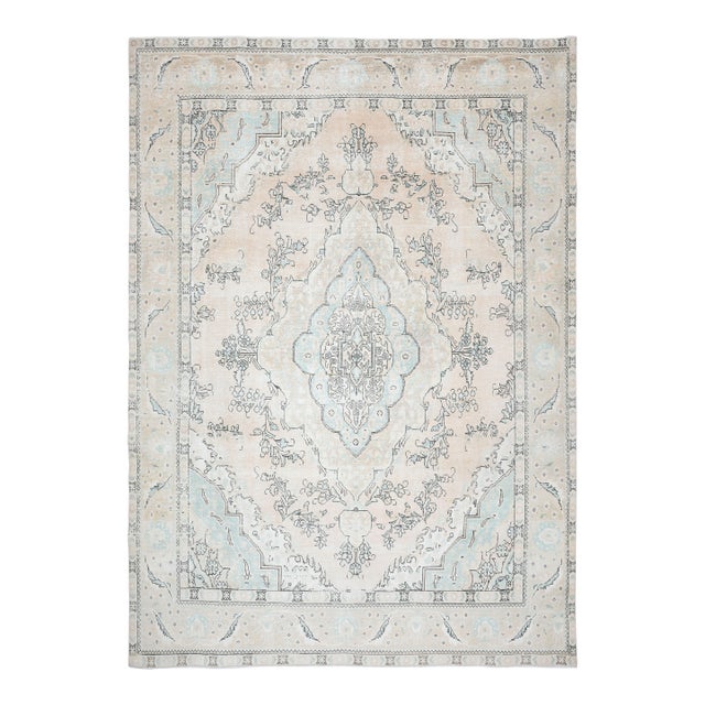 1970s Vintage Persian Handmade Wool Cotton Orange Area Rug For Sale