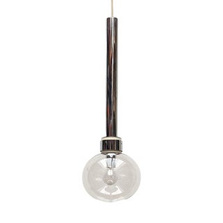 Vintage Space Age Chrome and Glass Pendant Lamp by Motoko Ishii for Staff, 1970s For Sale
