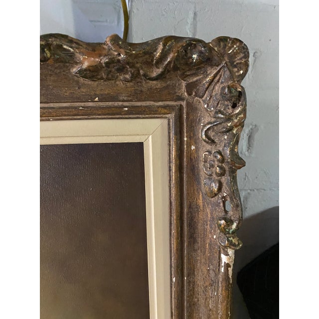 1970s Signed and Framed Oversized Vintage Portrait of a Lady For Sale - Image 5 of 9