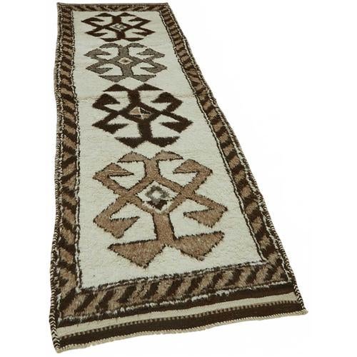 Textile Beige Bohemian Runner Rug For Sale - Image 7 of 7