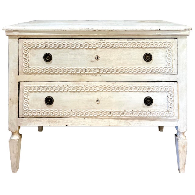 It has been said that two are better than one. Hence finding a pair such as these carved ivory painted Gustavian commodes...