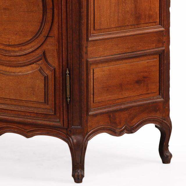 Wood French Provincial Two-Piece Oak Cabinet, C 1880 For Sale - Image 7 of 9