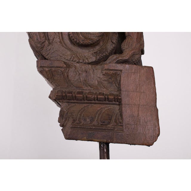 Carved Wooden Consoles from VyalisTamil Nadu, , India, Set of 2 For Sale - Image 6 of 8