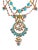 Art Deco Jose Maria Barrera Necklace Stone Turquoise Crystal Resin Beaded Collar Bib For Sale - Image 3 of 9