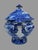 Antique Staffordshire Blue White Transferware Covered Soup Tureen Pastoral Scene For Sale - Image 4 of 9
