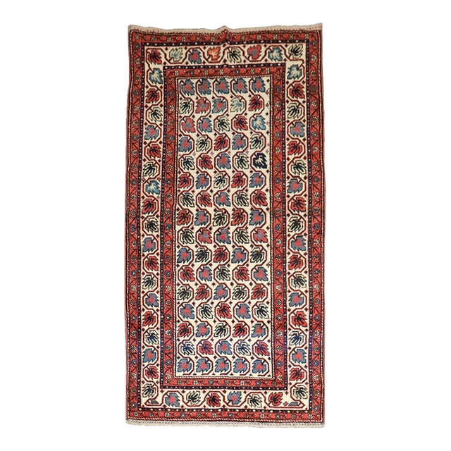 Northwest Persian Leaves Ivory Field Rug no. j5192 For Sale