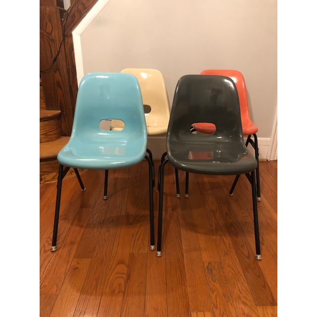 Krueger Fiberglass Eames Atomic Shell Chairs Set of 4 Chairish