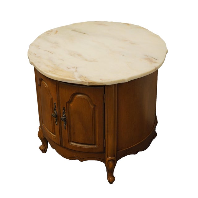 Vintage French Country Broyhill Furniture Storage Round End Table Chairish