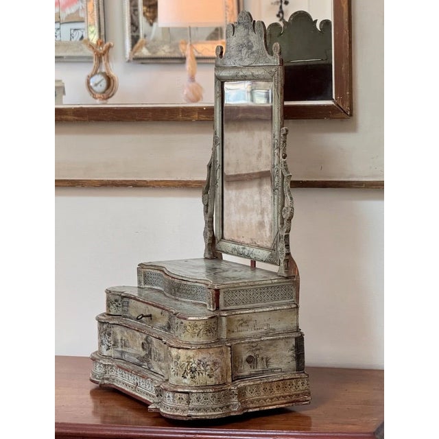 18th Century Exceptional 18th Century Venetian Dressing Table Mirror / Table Top Vanity For Sale - Image 5 of 16