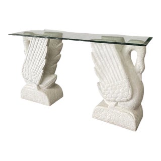 1980s Postmodern Swans Console / Entry Table For Sale