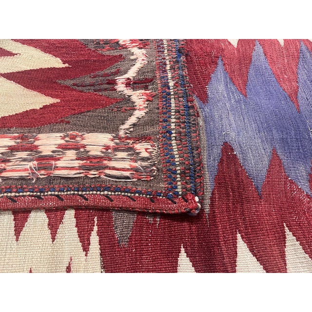 Antique Persian Tribal Kilim Rug 3'9" X 3’10” For Sale - Image 4 of 6