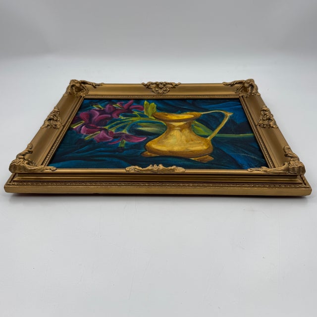Original Signed Floral Still Life Painting on Canvas Framed For Sale In Tampa - Image 6 of 10