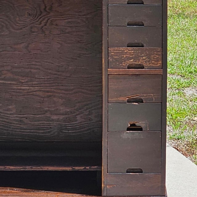 J. H. Rosberg Mfg. Co. Watchmakers Bench, 15 Drawers, Apron Slide, Early 1900s For Sale - Image 6 of 12