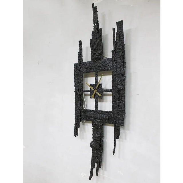 Brutalist Scandinavian Modern Brutalist Clock For Sale - Image 3 of 4