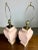 Light Pink Vintage 1980’s Deco Moderne Ceramic and Brass Ginger Jar Urn Lamps in Light Coral by Sunset Lamp Corp For Sale - Image 8 of 13