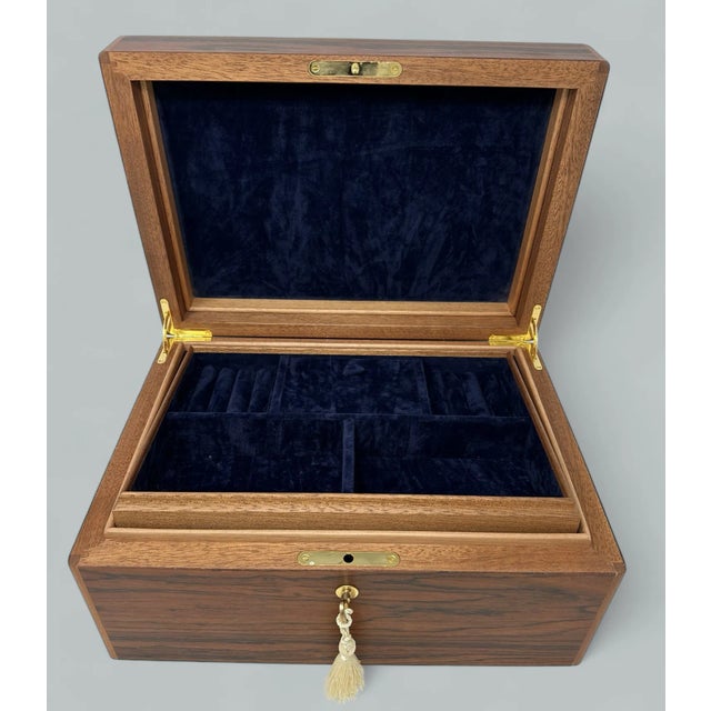 Mahogany Ladys Gentlemans Handmade Jewelry Casket Box Manning Ireland Irish New For Sale - Image 6 of 12
