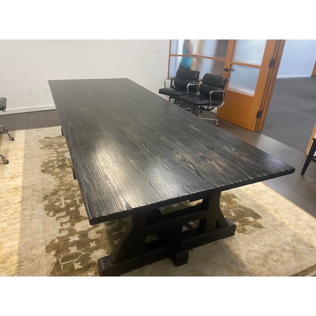 Handcrafted Farmhouse Wooden Conference Room Table For Sale In Sacramento - Image 6 of 6