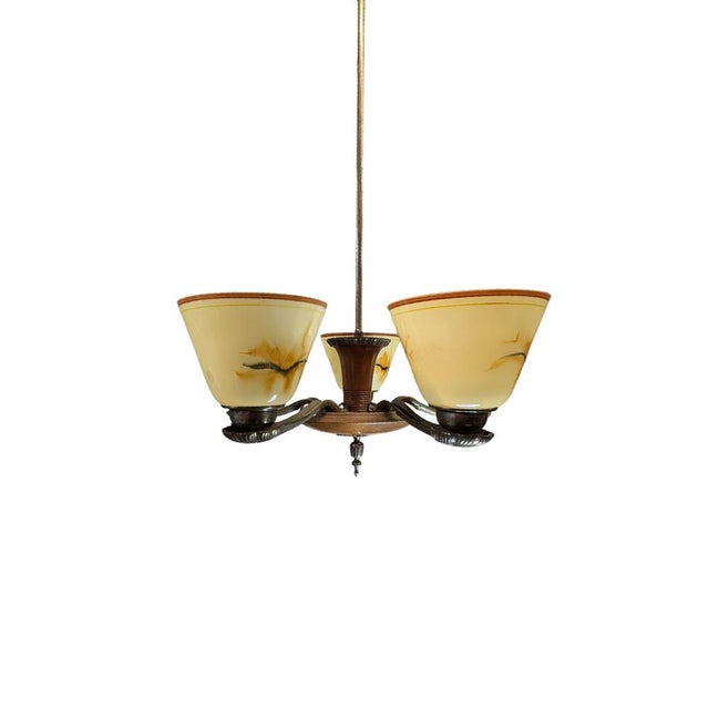 Wood Five-Arm Chandelier by Paavo Tynell, 1930s For Sale - Image 7 of 17