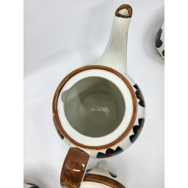 Black Boch La Louvière Tea Service Kimono Series in Earthenware, Belgium, 1970s, Set of 9 For Sale - Image 8 of 16