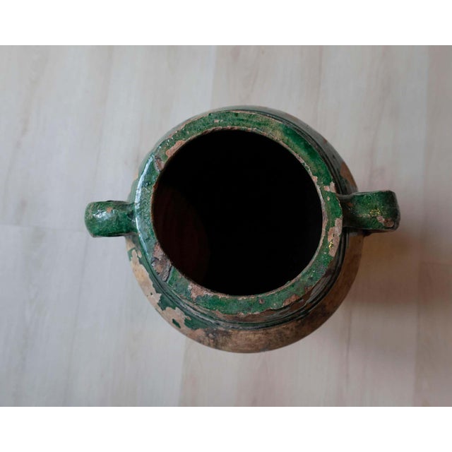 19th Century Balkan Terracotta Jar with Green Drip Glaze For Sale - Image 10 of 10