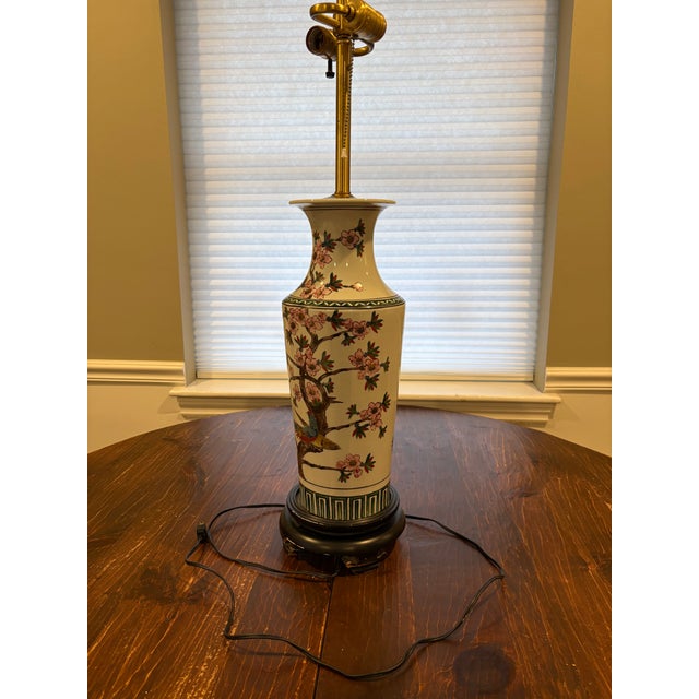 Mid 20th Century Norman Perry Cherry Blossom Porcelain Lamp For Sale - Image 13 of 16
