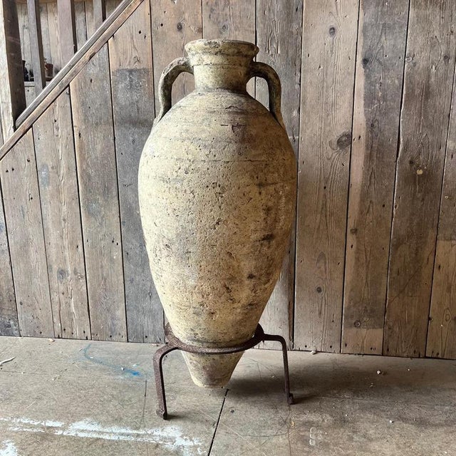 Large Antique Mounted Amphora For Sale - Image 3 of 11