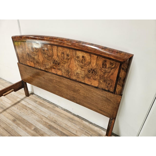 Tuscan Art Deco Double Bed in Briar, 1940 For Sale - Image 3 of 16