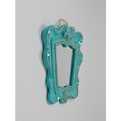 Art Deco Theater Terracotta Wall Mirror attributed to Gmundner Keramik, Austria, 1930s For Sale - Image 14 of 16