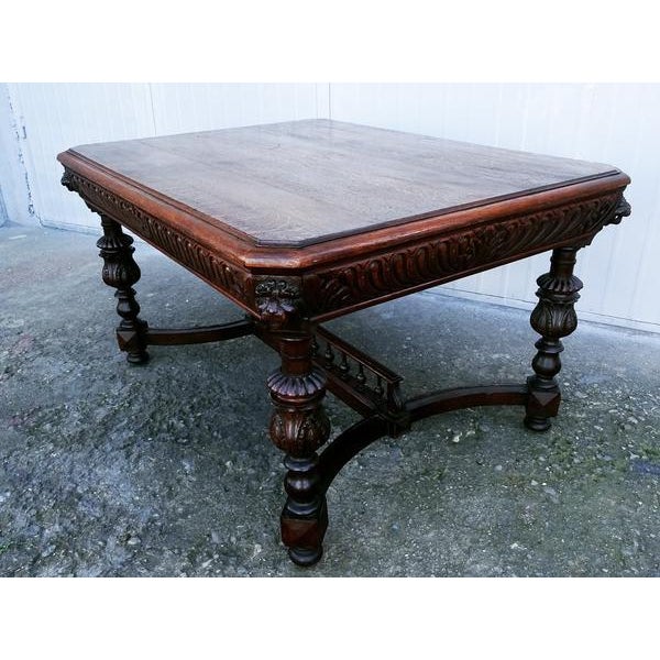 Antique Large Jacobean French Carved Oak Dining Table Chairish