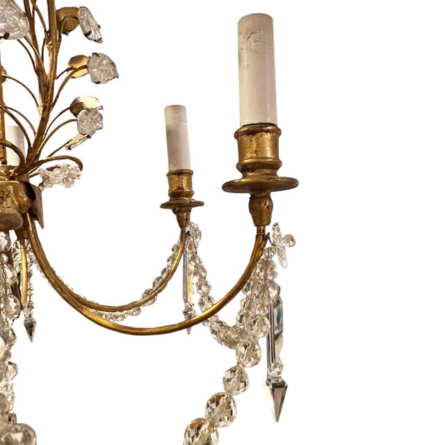 Metal Small Vintage French Chandelier, 1960s For Sale - Image 7 of 7