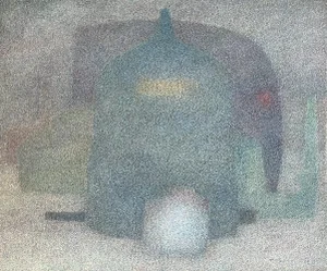 1965 "Witness" Thomas Guise Scottish Pointillist Style Watercolor Painting