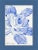 An original watercolor blue and white floral painting in a vintage frame. Painted on watercolor paper with 7.25" x 9.5'...