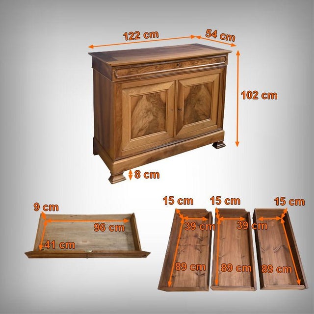 Louis-Philippe Style Walnut Sideboard, 1900s For Sale - Image 17 of 18