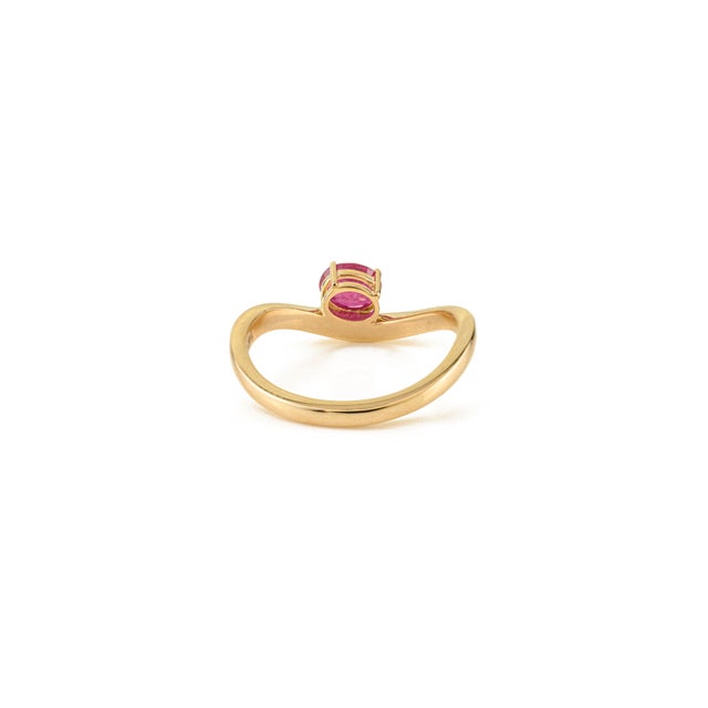Metal Chunky Wave Ruby Ring Size 6 by VRJEwels in 14k Solid Gold For Sale - Image 7 of 13