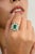 18k White Gold Princess Cut Emerald Diamond Cocktail Ring Size 5 For Sale - Image 4 of 12