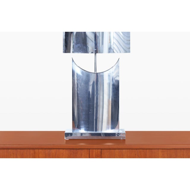 Curtis Jere Mid-Century Modern Crescent Moon Chrome Table Lamp by Curtis Jere, 1970s For Sale - Image 4 of 11