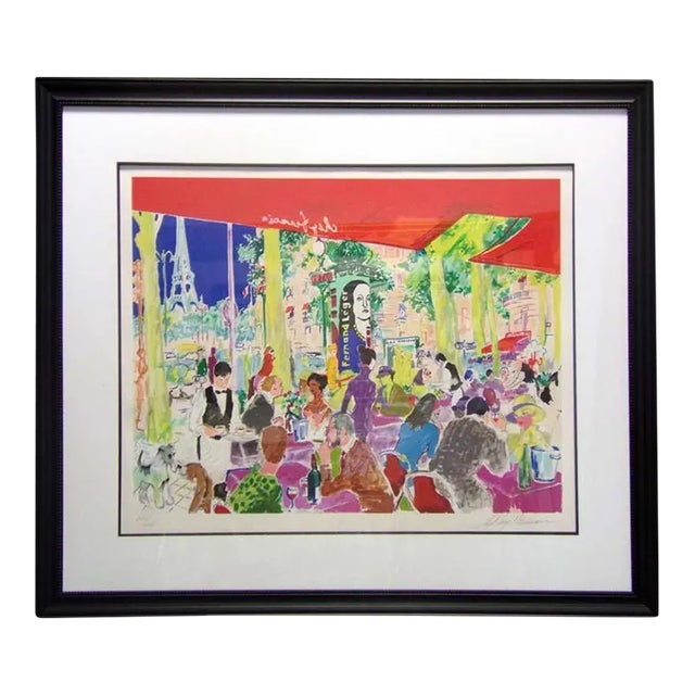 1997 LeRoy Neiman "Chez Francis" Impressionist Style Figurative European Scene Serigraph For Sale