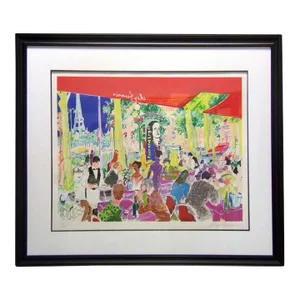 1997 LeRoy Neiman "Chez Francis" Impressionist Style Figurative European Scene Serigraph