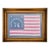 Real Vintage American Revolutionary Flag Bicentennial 13 Star Cotton in Gilt Antique Frame For Sale