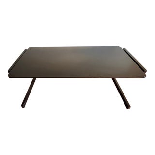 Vintage 1990s Cantilever Desk – Metal Frame & Granite-Finish Glass For Sale