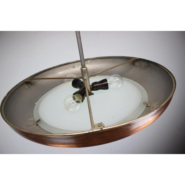 Large Art Deco Copper UFO Pendant, Former Czechoslovakia, 1930s For Sale - Image 4 of 15