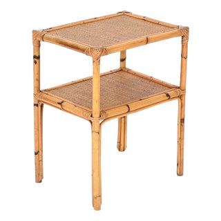 Mid-Century Modern Italian Organic Coffee Table in Bamboo and Rattan, Italy, 1960s For Sale
