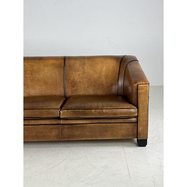 Vintage Three-Seater Sofa in Leather For Sale - Image 10 of 16