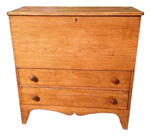 Antique Mule Chest Blanket Chest Butternut Wood With 2 Bottom Drawers 1820s