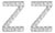 10K White Gold 1/10 Cttw Diamond 'Z' Initial Stud Earring For Sale