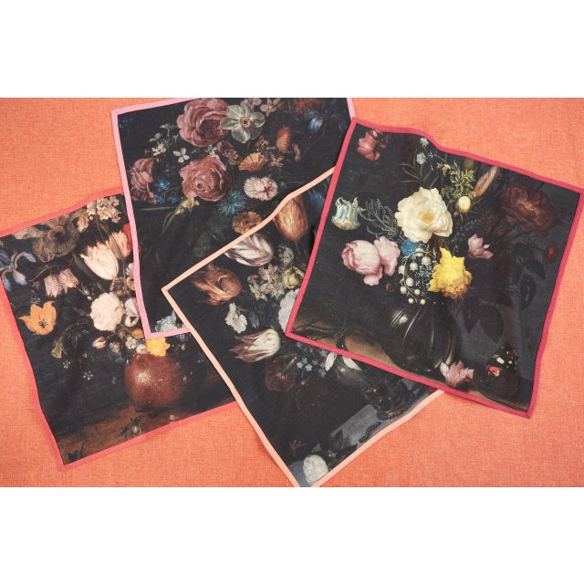 Illustration Amsterdam Dinner Napkins, Set of 4 For Sale - Image 3 of 8