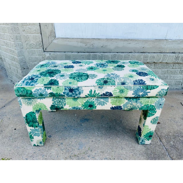 Vintage Bench, Original Fabric! For Sale In Charleston - Image 6 of 7