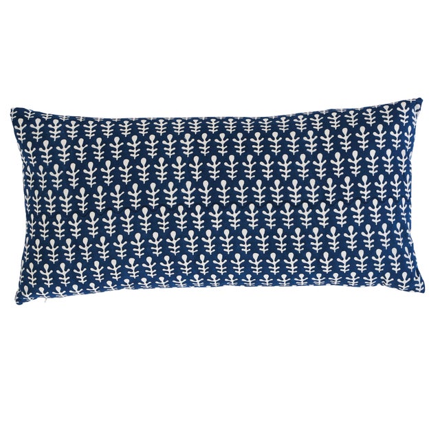 Not Yet Made - Made To Order Schumacher X Molly Mahon Bagru & Buti 20" Lumbar Pillow in Blue For Sale - Image 5 of 5
