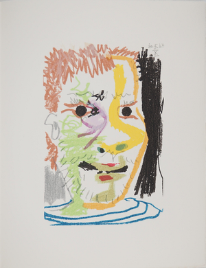 Pablo Picasso, The Taste of Happiness, Young Man with Blue Eyes, Lithograph